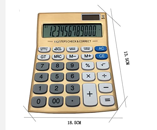 Kalkulator Złoto 12-cyfrowy Kalkulator słoneczny Podwójny zasilacz Biurowy Kalkulator elektroniczny Kalkulator studencki Kalkulator do egzaminów papierniczych