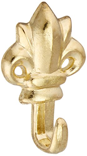 Image of HILLMAN FASTENERS 122263 Brass Finish Fleur-De-Lis Push Pin Hanger (3 Pack)