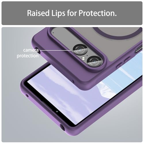 Image of Compatible with Sony Xperia 10 VII Case Cover,Compatible with MagSafe,Anti-Fall,Compatible with Sony Xperia 10 VII 5G XQ-FE54 XQ-FE72 Cell Protective Phone Case Purple