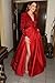 Kncpti Long Sleeves Prom Dresses with Slit for Women Shiny Sequin Satin Long Formal Evening Party Gowns with Pockets Sliver 4