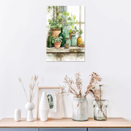 Rompecabezas de 300 piezas para adultos: Escena de plantas verdes en el alféizar de la ventana, 15 x 10 pulgadas, decoración para el hogar, regalo para cumpleaños o fiesta miniatura 3