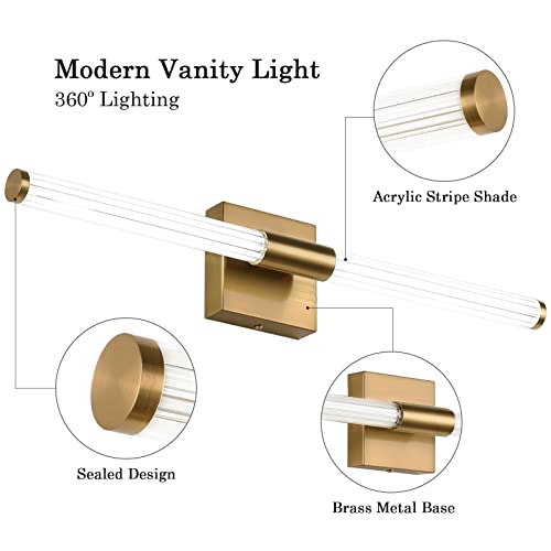 Aoceley Modern LED Vanity Light, 23.6 Inch Bathroom Light Fixture, Brass by Aoceley - Used condition - Image 5