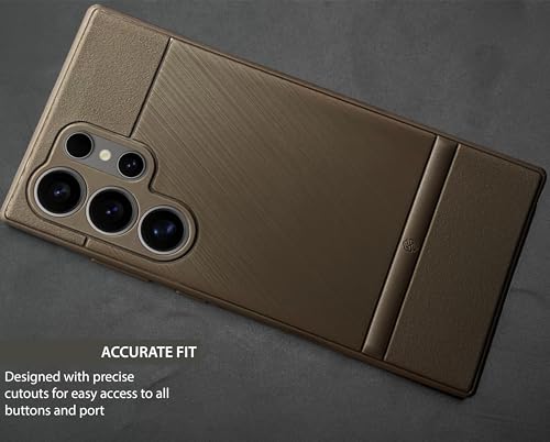 Image of NIUKIN Super Frosted Shield Pro Soft Back Case for Samsung Galaxy S24 Ultra | Shockproof Scratchproof Cover (Brown Titanium)