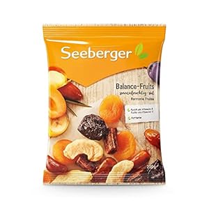 Seeberger Balance-Fruits 1er Pack Edle Trockenfrucht-Mischung mit Aprikosen, Datteln, Pflaumen, Bananen- und Apfelstücken – leckerer Mix aus Trockenobst, vegan (1 x 200 g)