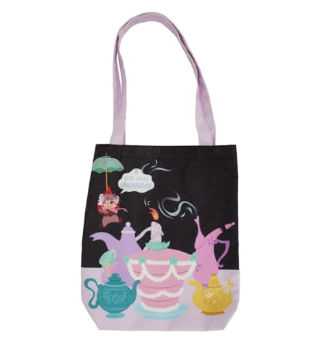 Loungefly Bolsa de lona Disney Alice no País das Maravilhas Unbirthday, Preto/Carvão, One Size