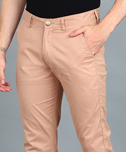 Image of Urbano Fashion Men's Cotton Light Weight Non-Stretch Slim Fit Casual Trousers