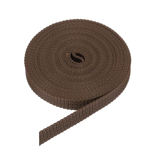 QUARKZMAN Correa para Persianas Enrollables, Cuerda de Reemplazo Fabricado en Polipropileno, Kits de Enrollador Atornillable de Correa Empotrado, Puertas, Ventanas, (6m x 16mm) Marrón