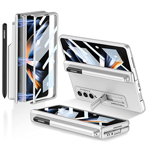Coque Samsung Z Fold 4 avec fente pour stylo et étui rigide anti-choc tout compris argent
