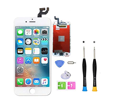 Premium Screen Replacement Compatible with iPhone 6S 4.7 inch Full Assembly -LCD Touch Digitizer Display Glass Assembly with Tools, Fit Compatible with iPhone 6S (Whtie)