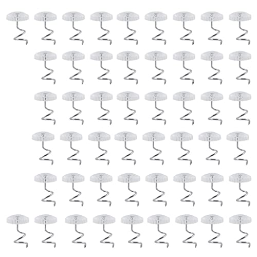 MYCENSE Upholstery Fastening Pins with Clear Heads for Car Roof and Home Use, Round Shape L 50 Pack