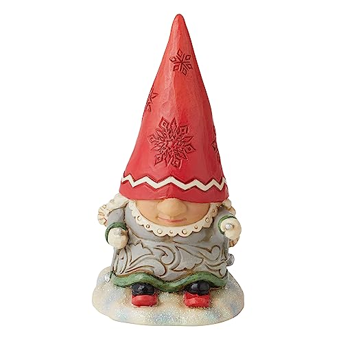 Enesco Jim Shore Heartwood Creek Gnome With Braids Skiing Figurine 6010844