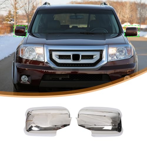 HIRUFAIT Side Door Mirror Cover Compatible with Honda Pilot 2009-2015 Accessories, Car Outside Rear View Mirror Housing Protector Cover Cap Trim ABS 2PCS (with Turn Signal Cutout) (Sliver) by HIRUFAIT - Used condition - US$26.12