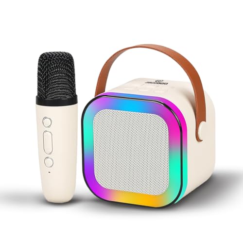 Image of Wembley Rechargeable Karaoke Mic with Speaker for Singing | Wireless Mini Portable Bluetooth Speaker with Microphone & LED Lights | Cute Birthday Gift for Kids Musical Toys for Boys, Girls and Adults