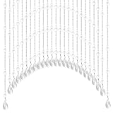LC LICTOP Hanging Glass Beaded Valance Self-Adhesive Bead Curtains for Doorways Crystals Stran Arched Windows (Transparent Gourd Arch Shape)