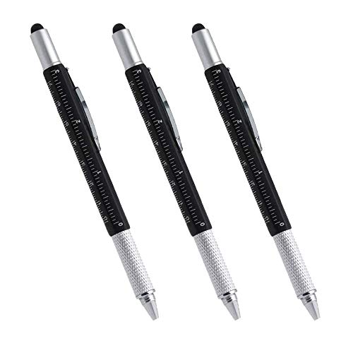Stylo à bille multi fonction 6 en 1 idée cadeau utile pour bricoleur lot de 3