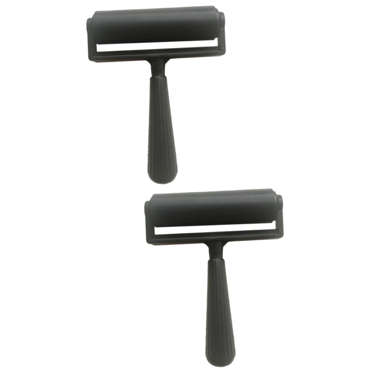 BEBEMOKO 2pcs Rollers for Printmaking 10cm Rubber Roller Linoon Tools Stamping Tool Brush Ink Applicator Smooth Cylinder