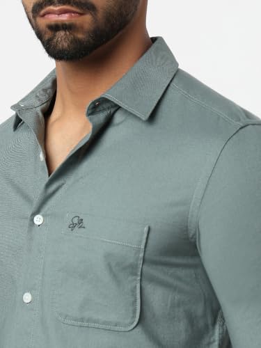 Image of Spykar Men's Regular Fit Full Sleeve Cotton Solid Casual Shirts