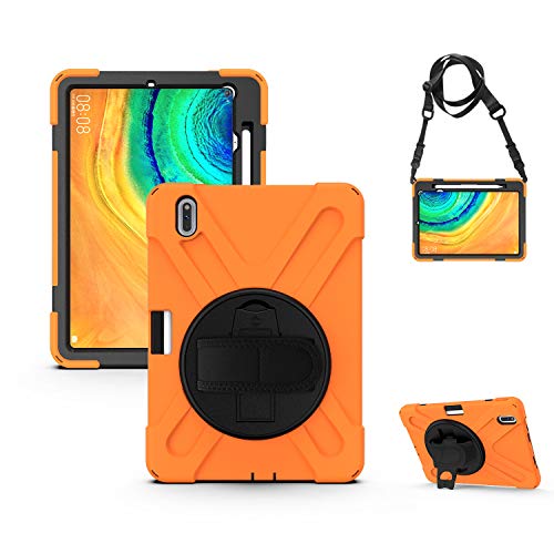 Coque Huawei MatePad Pro 10.8 antichoc orange étui de protection robuste avec dragonne