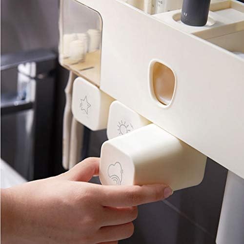 Bathroom Toothbrush Holder Mouthwash Cup Wall Mounted Perforated Iron Art Viscose Rack Tooth Storage