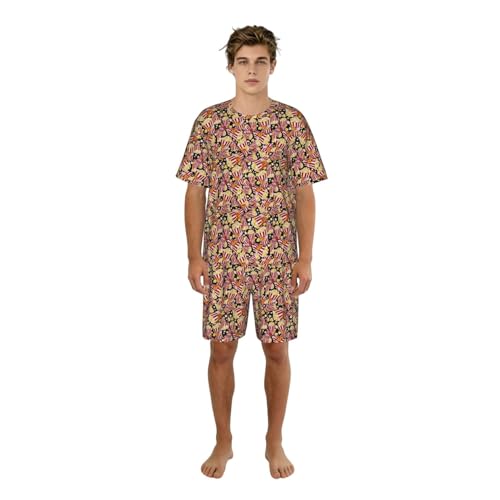 Pijama de palomitas para hombre que evita el calor al dormir en casa
