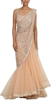 Women's frill ruffle ready to wear saree for wedding mehandi party diwali haldi reception navratra gift.(SSH61L0102) Price In India