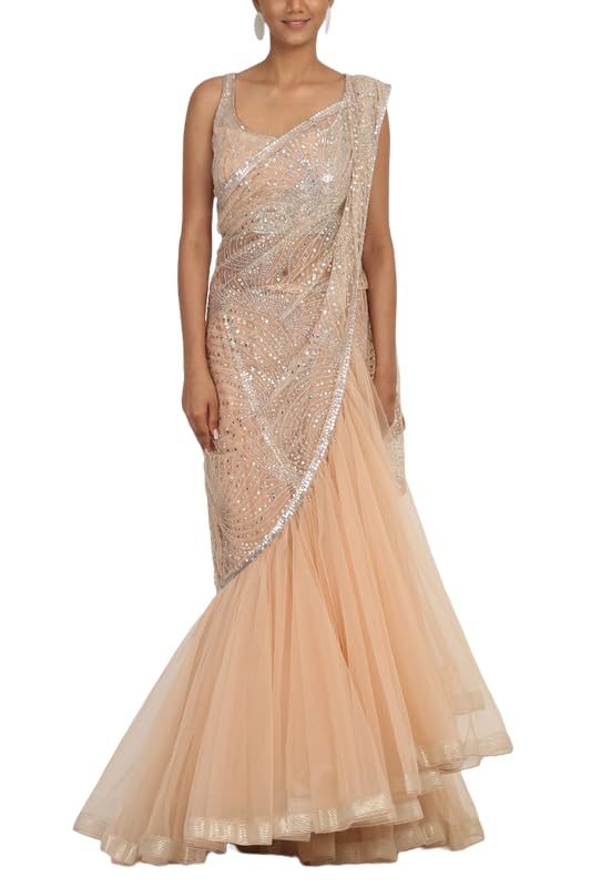 Women's frill ruffle ready to wear saree for wedding mehandi party diwali haldi reception navratra gift.(SSH61L0102) - Review, Price and Buying Guide