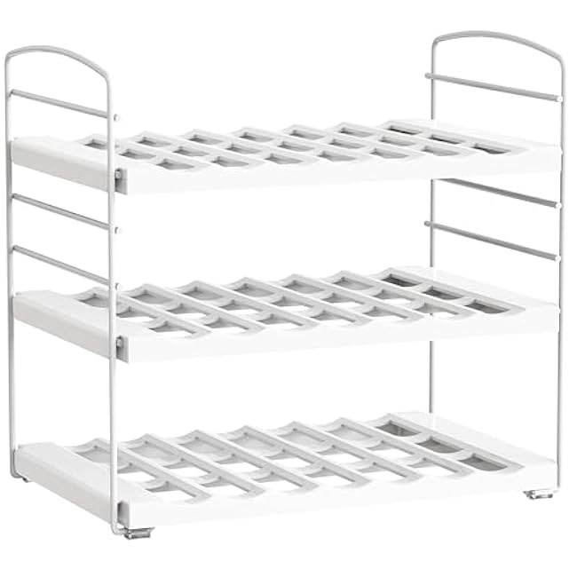 Simple Houseware Water Bottle and Travel Mug Cabinet Adjustable Storage Rack Organizer, White