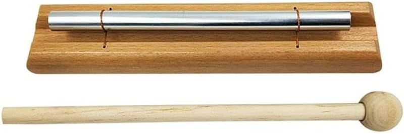 Meditation Chime 3 Tone Chime Instrument with Wooden Base and Mallet Sound Healing Chime for Yoga Mindfulness Relaxation Meditation Sound Therapy Desktop Use (1-slot)
