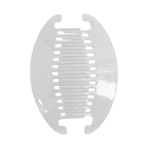 White 6.5 Inch Banana Clip Hair Clincher Interlocking Two Sides Hair Comb