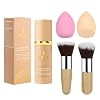 Match Foundation 4-in-1 with SPF 50 : Color Changing Foundation Medium Spectrum with 2 Brushes and 2 Cosmetics Sponge – Moisturizing & Concealer Face Makeup for All Skin Types