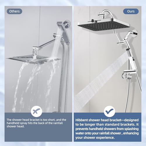 Combo regadera y ducha manual Hibbent 13" cuadrado miniatura 6
