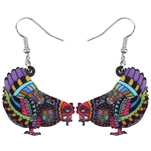 Acrylic Drop Hen Chicken Earrings Funny Farm Design Lovely Gift For Women By The Bonsny (Multicolor) Acrylic Drop Hen Chicken Earrings Funny Farm Design Lovely Gift For Women By The Bonsny (Multicolor)