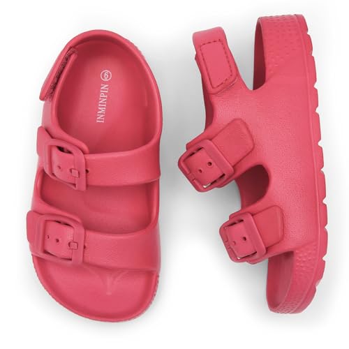 Image of INMINPIN Toddler Boys Girls Buckle Sandals Comfort Open Toe Sandal with Adjustable Back Strap