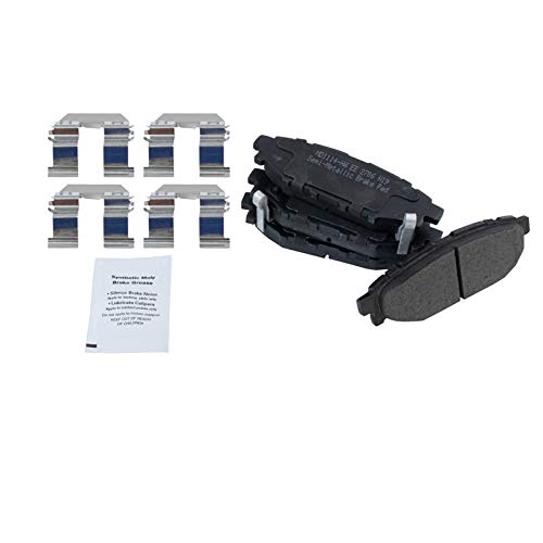Image of TRQ Rear Brake Pad and Rotor Set Semi Metallic Rotors Compatible with 2010-2014 Subaru Legacy