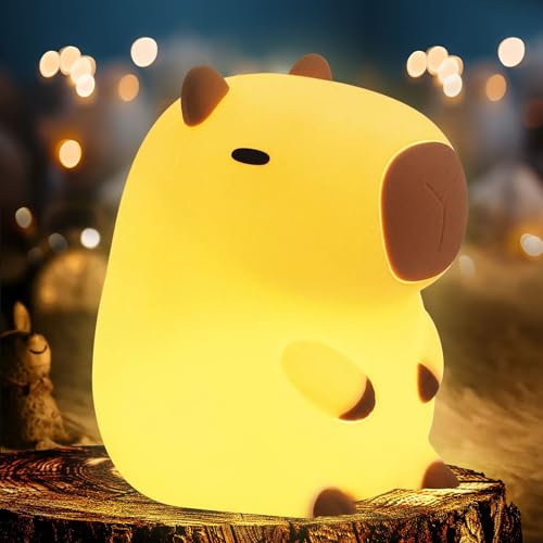 Lámpara de noche capibara de silicona recargable LED miniatura 1