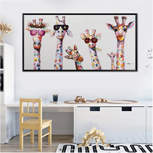 Art mural impression sur toile girafe 50x100cm pour égayer une chambre d'enfants triste