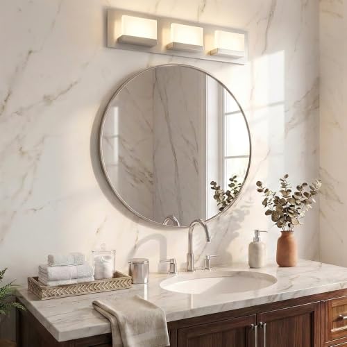 Image of Kira Home Everett 24 inch Modern Integrated LED 3-Light Bathroom Vanity Light