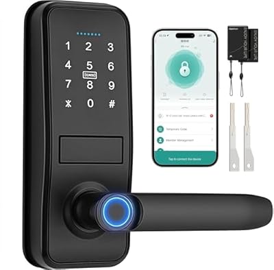 Cerradura Inteligente WIFI - 7 en 1 Cerradura Electronica,Tuya App, IC Card, NFC, Huellas Dactilares, Contraseña Digital, Llave Mecánica,Biometric Smart Door Lock, Bloqueo Automático | Ya disponible en tu tienda friki favorita! En mundofriki.es!