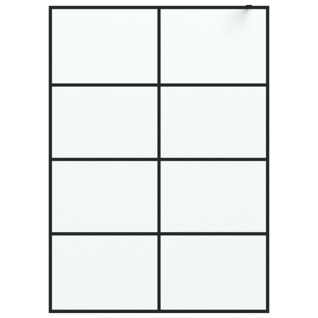 Parete Doccia Walk in Nera 140x195 cm Vetro Smerigliato ESG -152134