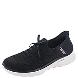 Skechers Women's Hands Free Slip-ins Go Walk 6-Lovely Day Sneaker, Black/Hot Pink, 11
