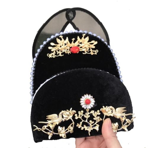 Gorro hanfu de cuello redondo para hombre accesorio tradicional negro talla L
