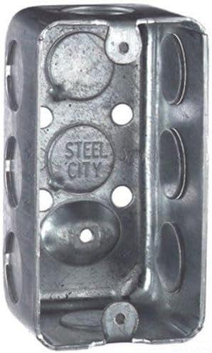 Pack of 50 Steel City 58361-1/2 Utility Outlet Box, 4" x 2-1/8"x 1-7/8"