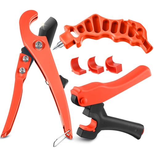 Feekoon Drip Irrigation Tubing Cutter Hole Punch Tool Irrigation Sprinkler Hose Cutter 2 in 1 Combination Drip Punch Tool for Garden PE Pipe 16 20mm (Orange)