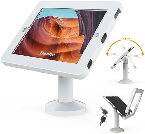 Tablet Stand for Desk, Compatible with iPad 10.2" Gen 7 8 9, All Metal Key Lock Tablet Mount
