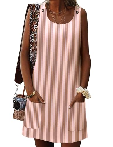 Zeagoo Tank Dress Striped Short Dress for Women Casual...