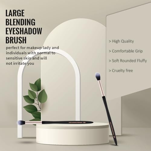 Profusion Cosmetics ES1 Large Blending Brush Fluffy Tapered Blending Synthetic Eyeshadow with Qualtiful Fibers for Eye Makeup
