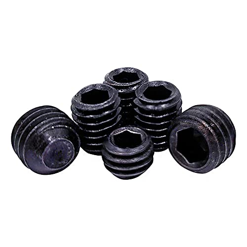 1-50 stuks DIN915 Zwarte Grade12.9 Stalen Zeskantige Inbusbout M2.5 M3 M4 M5 M6 M8 M10 M12 M14 M16 Hondpunt Stelschroef Convex Koploos(25mm,50pcs M5