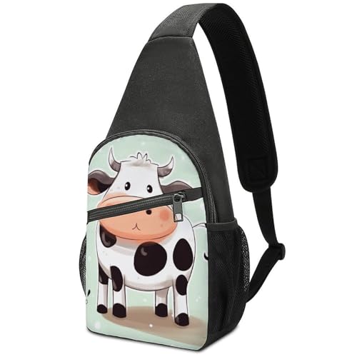 Bolso bandolera Casual de tela con diseño de vaca miniatura 1