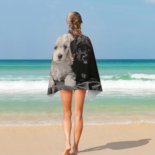 Serviette de plage Caniche en microfibre compacte 130x80 cm