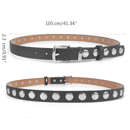 PU Leather Waist Belt With Pin Buckle Harajuku Large Rivet Waist Belt Woman Girls Jeans Dresses Skirt Coat Waistband Pu Waist3